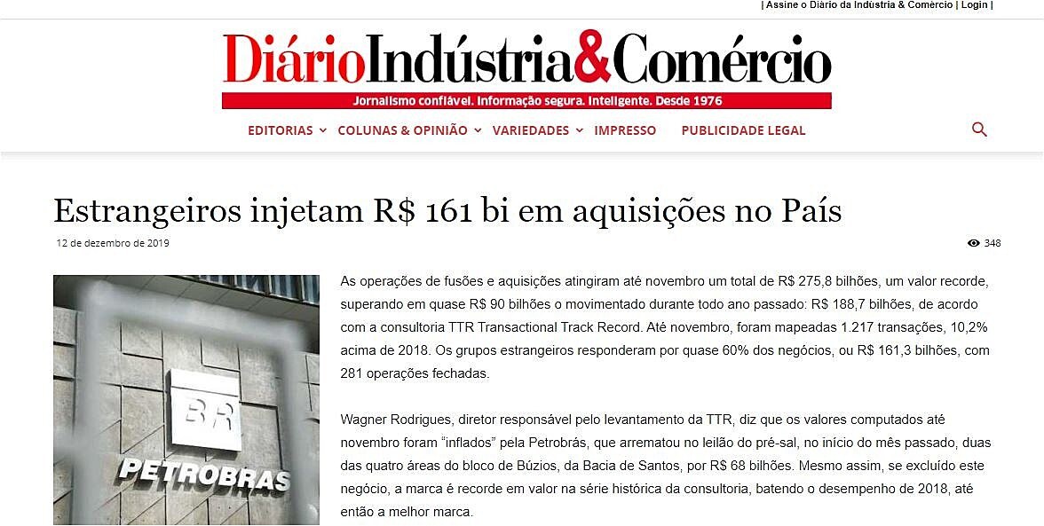 Estrangeiros injetam R$ 161 bi em aquisies no Pas